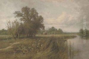 Haymaking on the Arun near Fittleworth, Sussex