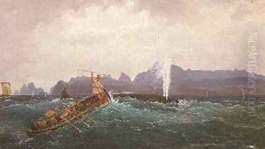 A Whaling Scene by Cornelius David Krieghoff