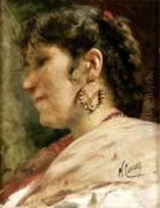 Portrait A La Boucle D'oreille by Vittorio Matteo Corcos