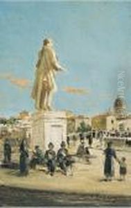 Piazza Goldoni A Firenze by Vittorio Matteo Corcos