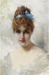 Portrait Of A Young Woman In White by Vittorio Matteo Corcos