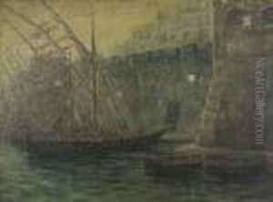 Barche Di Sera Alla Fortezza Medicea Di Livorno by Vittorio Matteo Corcos