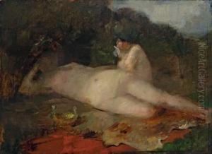 Nymphe Und Flotender Faun by Lovis (Franz Heinrich Louis) Corinth