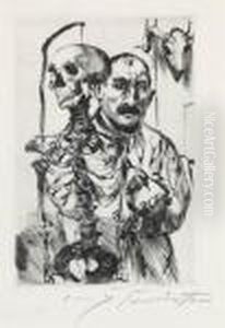 Der Kunstler Und Der Tod Ii by Lovis (Franz Heinrich Louis) Corinth