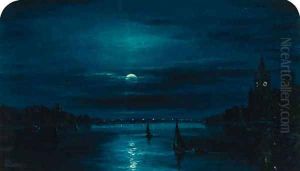 Moonlight over the Thames at Westminster by S.L. Kilpack