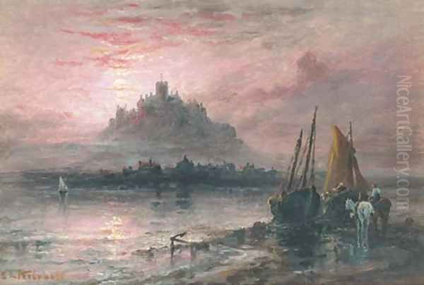 St Michael's Mount at dusk - view 1