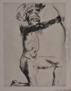 Four Mythological Studies by Lovis (Franz Heinrich Louis) Corinth