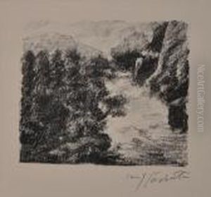 Two Mountain Landscapes by Lovis (Franz Heinrich Louis) Corinth