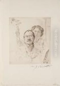 Selbstbildnis Mit Gattin by Lovis (Franz Heinrich Louis) Corinth