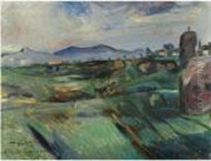 Romische Campagna (roman Landscape) by Lovis (Franz Heinrich Louis) Corinth