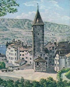 Das Oberdorftor in Zürich 1813