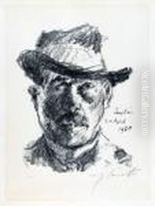 Selbstbildnis Mit Schlapphut by Lovis (Franz Heinrich Louis) Corinth