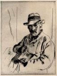 Selbstbildnis Im Strohhut by Lovis (Franz Heinrich Louis) Corinth