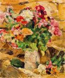 Blumenbouquet In Vase by Lovis (Franz Heinrich Louis) Corinth