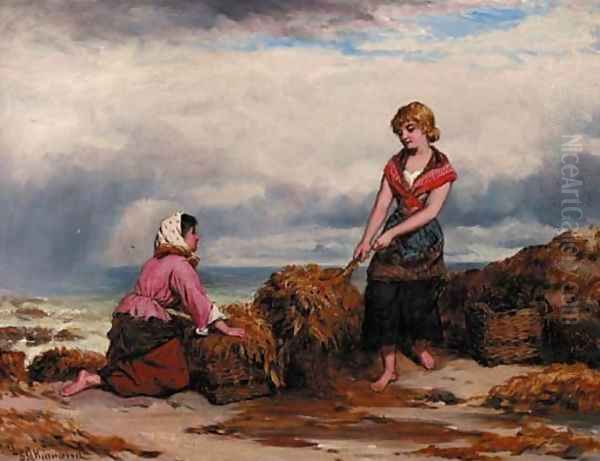 Gathering seaweed - view 1