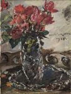 Rote Rosen by Lovis (Franz Heinrich Louis) Corinth