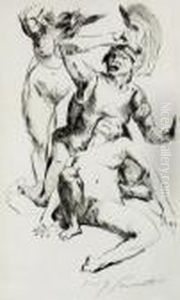 Tezeusz I Ariadna, Ok. 1914 by Lovis (Franz Heinrich Louis) Corinth