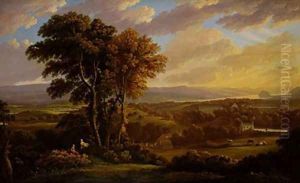 View of the Clyde from Faifley and Duntocher looking South West towards Dunbarton Rock by John Knox