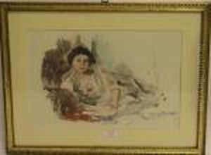 Liegende Frau by Lovis (Franz Heinrich Louis) Corinth