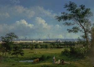 A View of Regents Park and the Colosseum from Primrose Hill