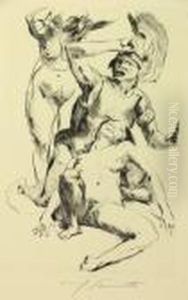 Theseus Und Ariadne I. - Odysseus Und Der Bettler by Lovis (Franz Heinrich Louis) Corinth