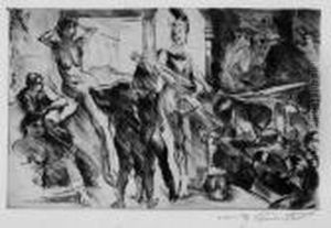 Die Schmiede Des Vulkan by Lovis (Franz Heinrich Louis) Corinth