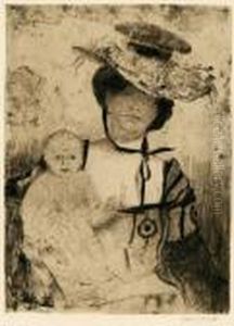 Mutter Und Kind by Lovis (Franz Heinrich Louis) Corinth