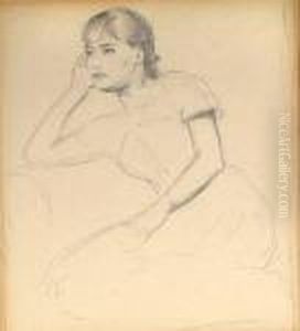 A Pensive Woman by Lovis (Franz Heinrich Louis) Corinth