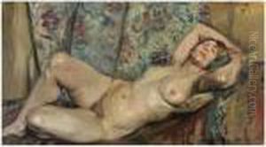 Liegender Weiblicher Akt (reclining Nude) by Lovis (Franz Heinrich Louis) Corinth