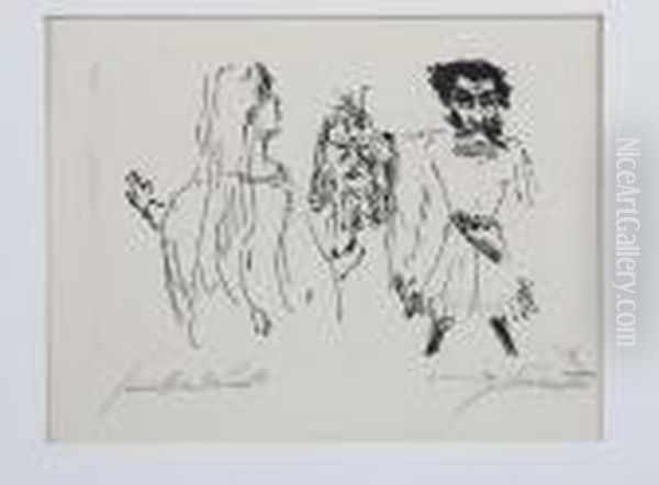 Louis - "balzac Illustrationen" 1913, Litografia , Firmata E Iscritta A Matita In Basso - view 1