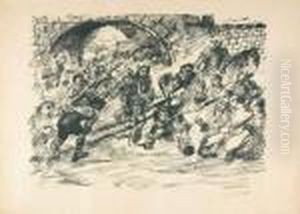 Kreuztragung. by Lovis (Franz Heinrich Louis) Corinth