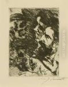 Tod Bei Strucks (tod Und Paar). 1921 by Lovis (Franz Heinrich Louis) Corinth