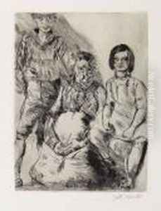 Grosmutter Mit Enkelkindern by Lovis (Franz Heinrich Louis) Corinth