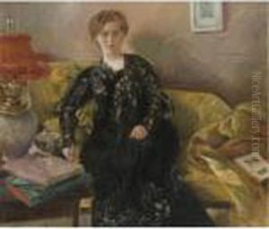 Frau Korfiz Holm (the Wife Of Poet Korfiz Holm) by Lovis (Franz Heinrich Louis) Corinth