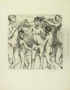Tanzende Am Strand by Lovis (Franz Heinrich Louis) Corinth