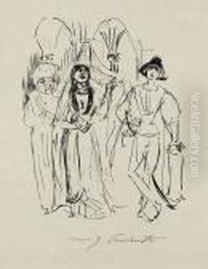 Funfzehn Lithografien Zu Die Frau Konnetable Von Honore De Balzac by Lovis (Franz Heinrich Louis) Corinth