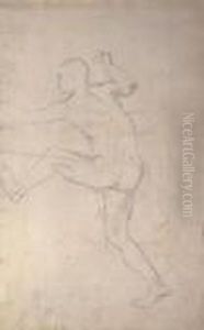 Studie Zu "kampf Des Odysseus Mit Dem Bettler" by Lovis (Franz Heinrich Louis) Corinth