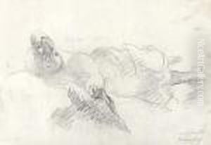 Liegende. Um 1907 by Lovis (Franz Heinrich Louis) Corinth