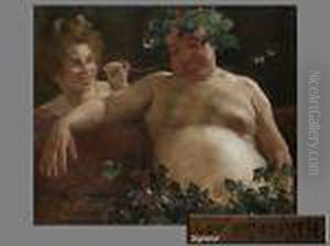 Schlafender Silen Und Nymphe by Lovis (Franz Heinrich Louis) Corinth