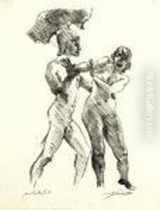 Frau Und Krieger. by Lovis (Franz Heinrich Louis) Corinth