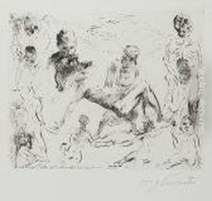 Die Ersten Menschen (schwarz 81) by Lovis (Franz Heinrich Louis) Corinth