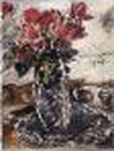 Rote Rosen (red Roses) by Lovis (Franz Heinrich Louis) Corinth