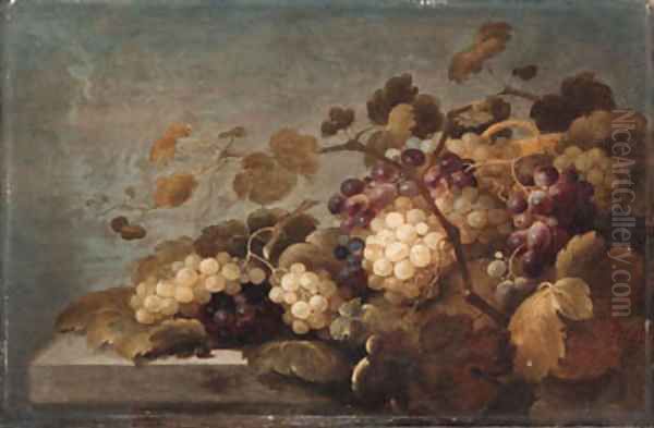 Grapes on a stone ledge 2 - view 1