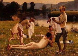 Boys Bathing by C. Kufferath