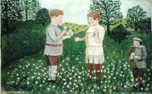 Children Picking Daisies by John Kane