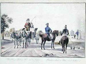 Riding in Prater Park Vienna by Wilhelm Alexander Kobell