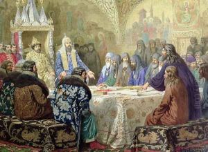 Council in 1634 The Beginning of Church Dissidence in Russia by Aleksei Danilovich Kivshenko