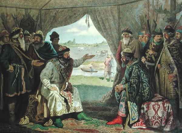 The Convention of Princes with Grand Duke Vladimir Monomakh II 1053-1125 at Dolob in 1103 - view 1