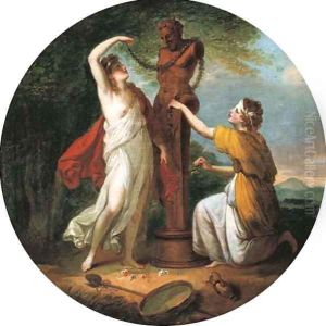 Nymphs adoring a herm of Priapus by Angelica Kauffmann
