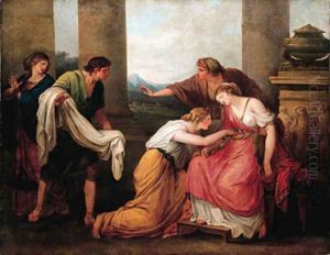 Julia, wife of Pompey, faints at the sight of his bloodstained garment Julia, wife of Pompey, faints at the sight of his bloodstained garment